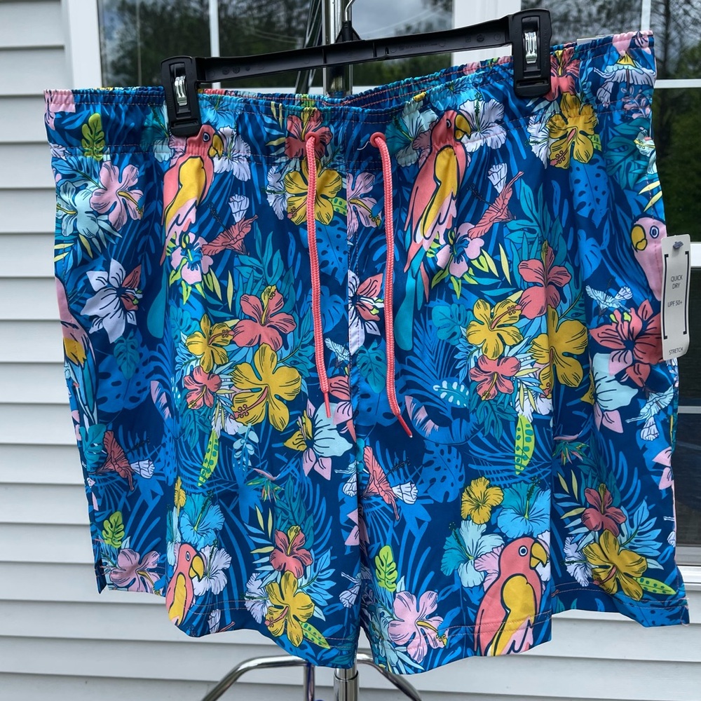 New George Mens XLarge Tropical Beach Swim Shorts